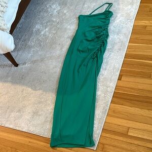 Lovers + Friends One Shoulder Green Dress